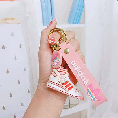 Mini High Top Basketball Shoe Keychain Red Burgundy PVC Soft 8