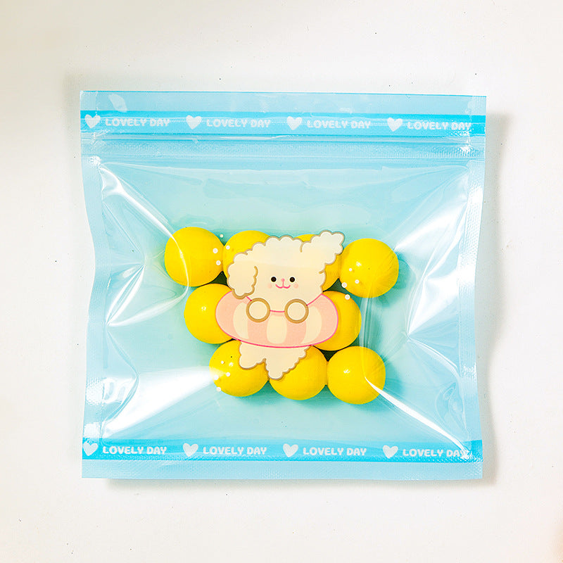 Top Seal Zip Lock Bags 13.5cm Pastel Animal Pattern 10pcs 10
