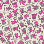 Square Clay Beads 9mm Pink Cartoon Waniyama-San 100pcs 6