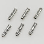 Tube Metal Beads 14mm Tibetan Silver Tone Cabled Pattern 1pc
