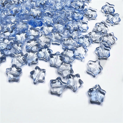Czech Glass Beads Star 8mm Translucent Soft Color Gradient 50pcs 24