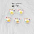 Ice Cream Dessert Resin Beads Glossy Iridescent Pastel 20pcs 6