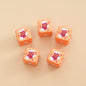 Baking Painted Christmas Square Acrylic Beads 15mm 10pcs 9