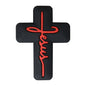 Silicone Focal Beads Jesus Cross Black White Script Text 20pcs 14