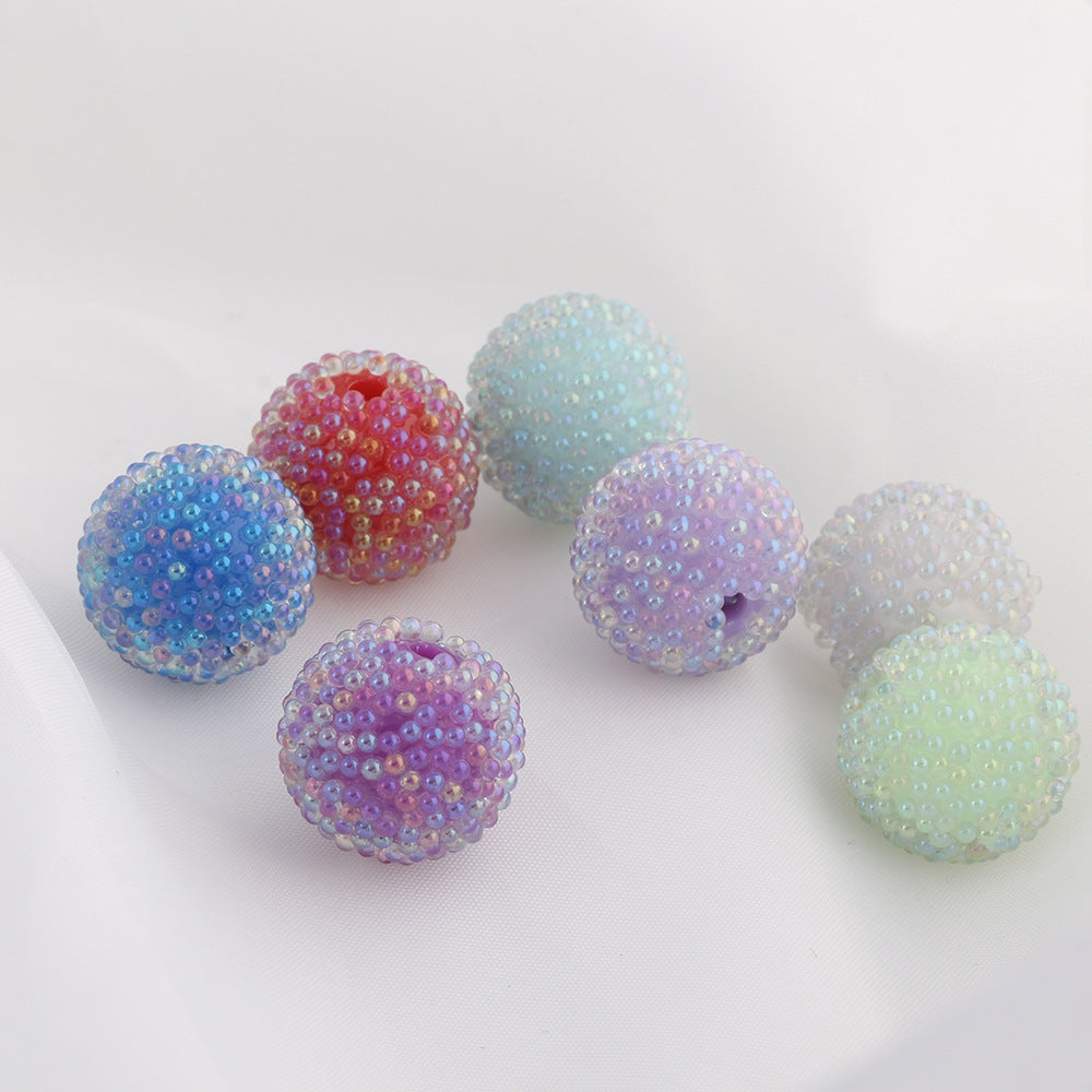 Whimsical Bubblegum Beads 16mm Chunky Pearlescent Pastel Texture 20pcs