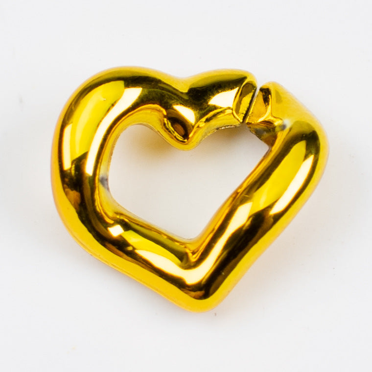 Metallic Heart ABS Plastic Open Chain Links Keychain Hardware 100pcs 13