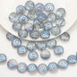 Electroplated Flat Spiral Glass Beads 12mm Metallic Iridescent 30pcs 14