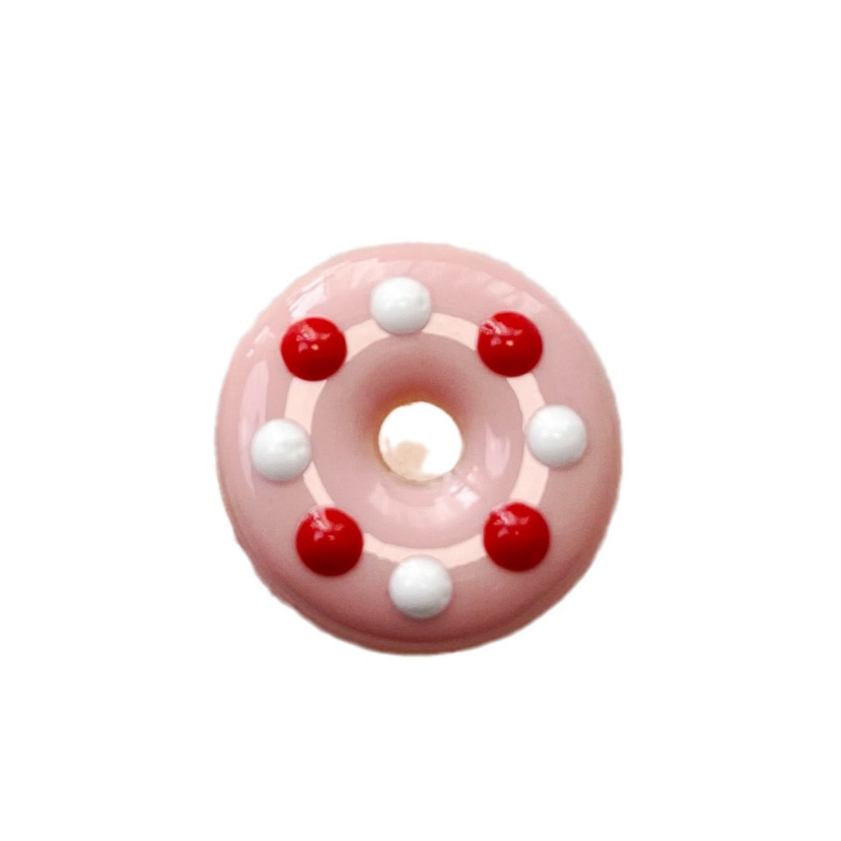 Lampwork Glass Beads Donut 15mm Hand Painted Glossy Finish 10pcs 5