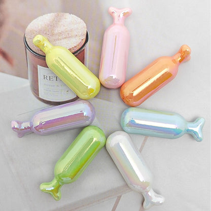 UV Plating Wishing Bottle Acrylic Beads 40*13mm Glossy Pastel 50pcs