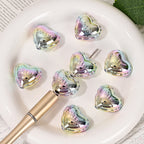 UV Plating Balloon Heart Acrylic Beads 25mm Silver 10pcs
