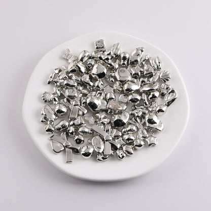 Silver Tone Irregular Shape CCB Plastic Beads 200pcs 5