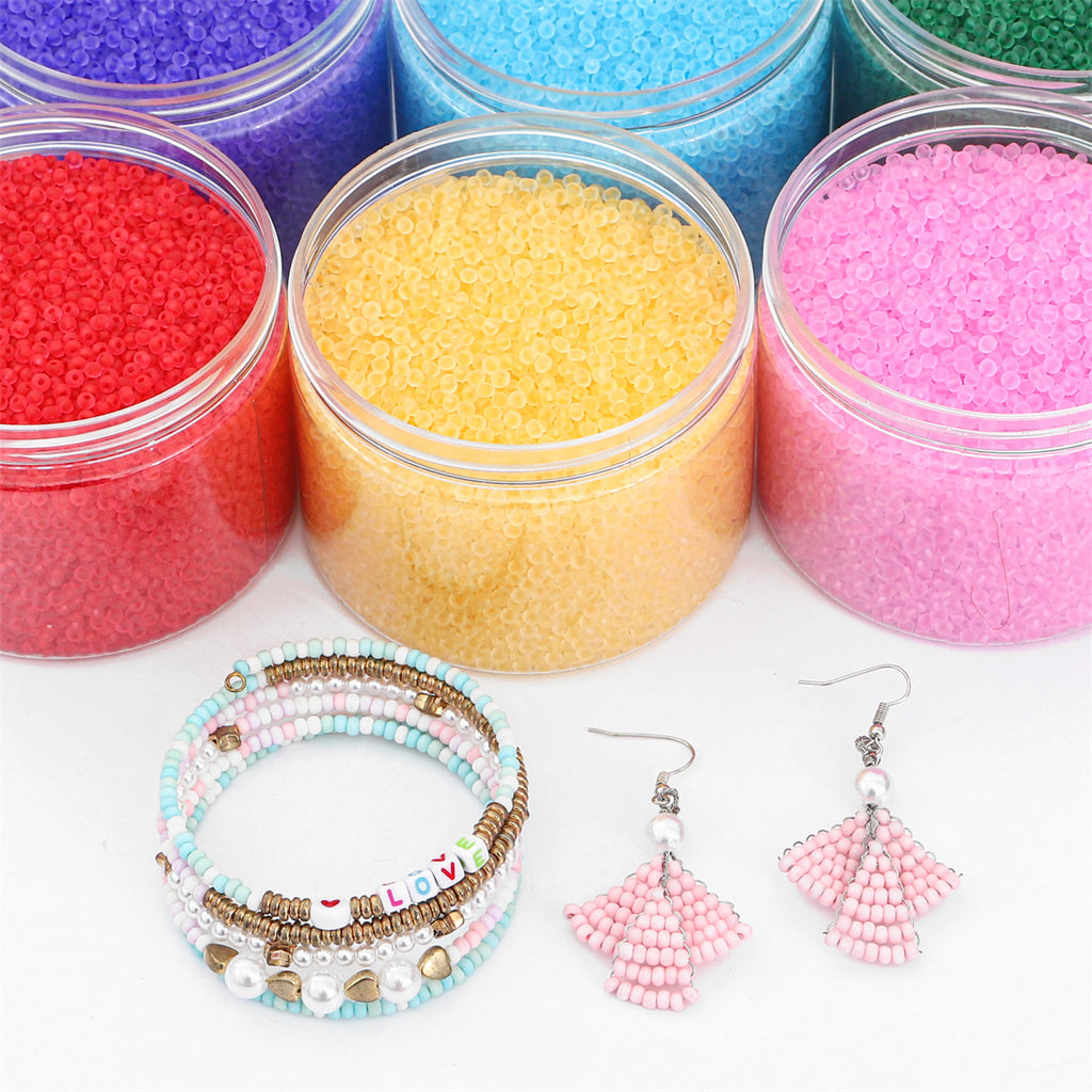 Transparent Frosted Seed Glass Beads 2mm with 1mm Hole 660pcs 2