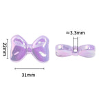 Glow Bow Acrylic Beads 22x31mm Pastel Glow in the Dark 50pcs 4