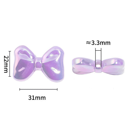 Glow Bow Acrylic Beads 22x31mm Pastel Glow in the Dark 50pcs 4
