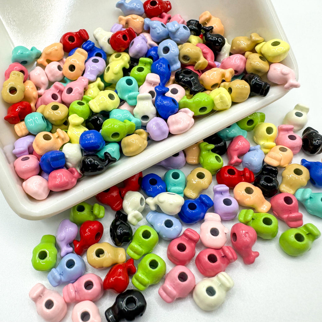 Whale Metal Beads 8mm Baking Painted Colorful 50pcs 4