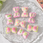 Sweet Pink Bow Acrylic Beads 21mm Decorative 10pcs 2