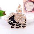 Alloy Rhinestone Elephant Keychain Metal Animal Charm with Lantern Detail 6