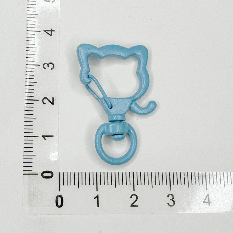 Zinc Alloy Puppy Head Keychain Clasps Spray Painted 35mm 20pcs 16