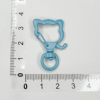 Zinc Alloy Puppy Head Keychain Clasps Spray Painted 35mm 20pcs 16