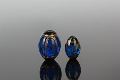 Vintage Glitter Oval Lampwork Glass Beads 11x16mm 10pcs 5