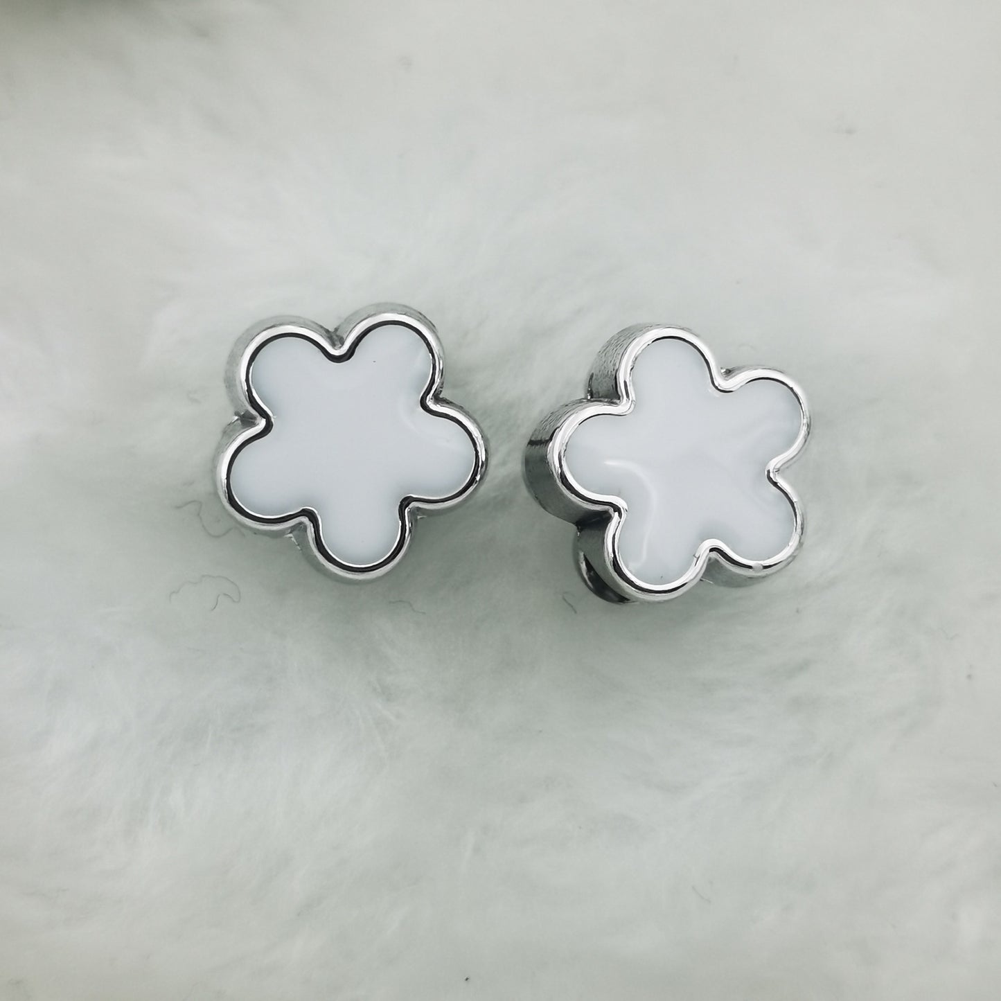 Five Petal Flower Acrylic Beads 13mm Enamel CCB Plastic 50pcs 12