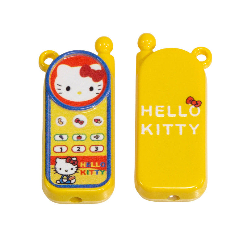 Hello KT & Pingu Phone Acrylic Square Beads 40mm 10pcs 11