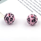 UV Plating Round Acrylic Beads 16mm Candy Colored Leopard Print 20pcs 8