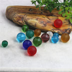 Frosted Round Glass Beads 6mm Assorted Colors Matte Finish 100pcs
