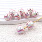 Plating Round Acrylic Beads 16mm UV Sports Ball Pattern 20pcs 9