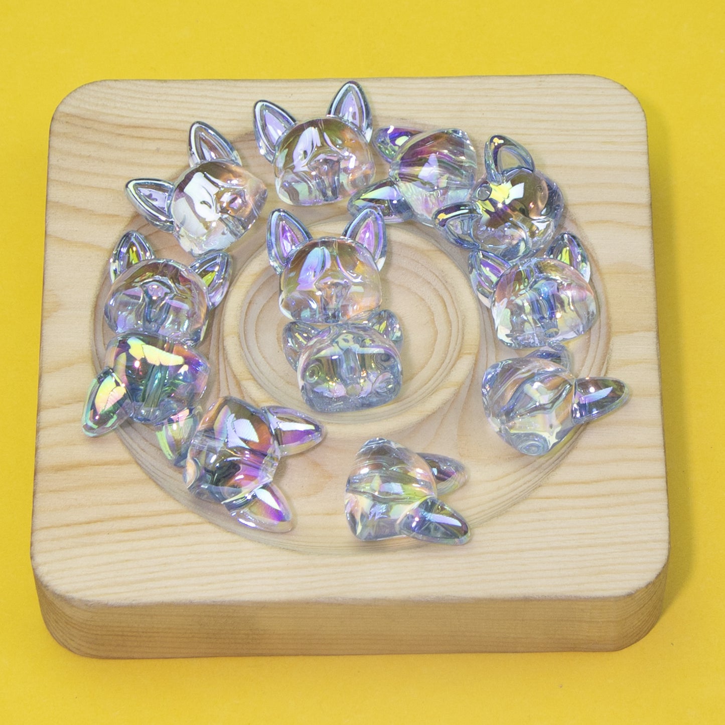 Transparent Plating Corgi Acrylic Beads 18mm Iridescent 20pcs 8