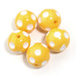 Polka Dot Bubblegum Beads 20mm Colorful Concave Resin Round 10pcs 10