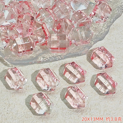 Gradient Faceted Hexagonal Prisms Glass Beads 20mm 25pcs 8