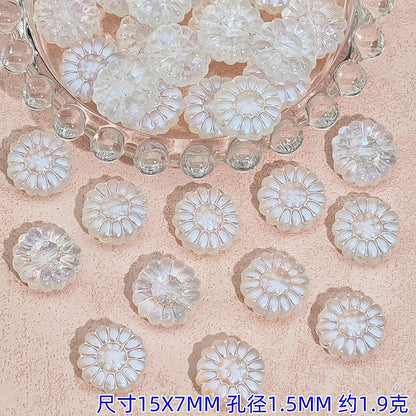 Gradient Sunflower Glass Beads 15mm Glossy Translucent Petals 25pcs 7