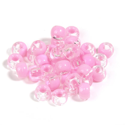 Clear Two-color Pony Beads 9mm Translucent Mixed Colors 200pcs 7