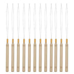 Jewelry Needle Hook Tools Wood Handle Fine Metal Loops 8pcs 14cm