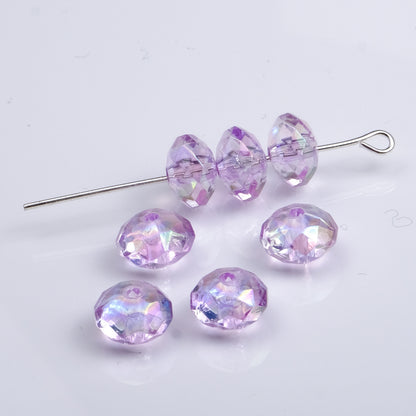 Acrylic Faceted Flat Spacer Beads 8mm Clear Plating 500pcs 9