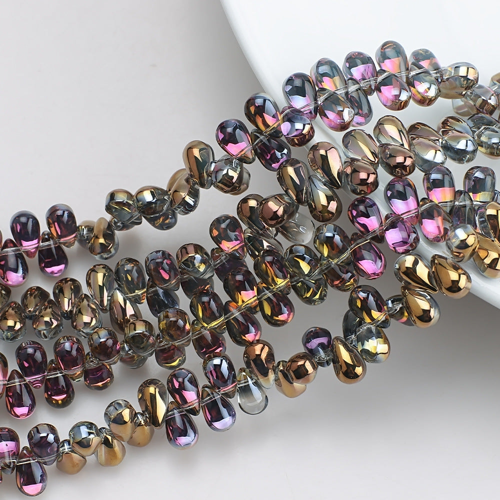 Crystal Teardrop Czech Glass Beads 6 9mm Iridescent Colors 100pcs 15