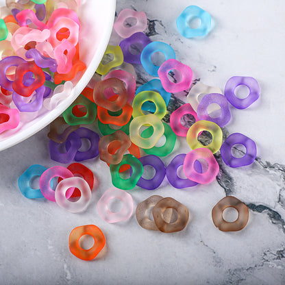 Acrylic Wavy Spacer Beads 16mm Multi Colored 100pcs 7