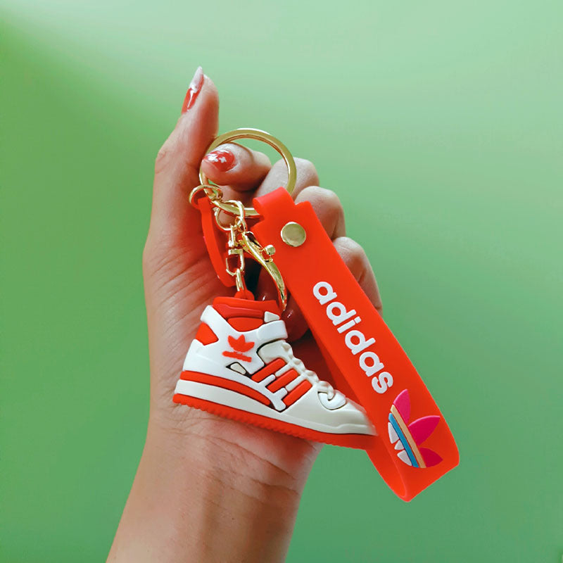 Mini High Top Basketball Shoe Keychain Red Burgundy PVC Soft 11