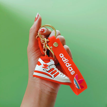 Mini High Top Basketball Shoe Keychain Red Burgundy PVC Soft 11