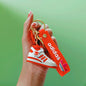 Mini High Top Basketball Shoe Keychain Red Burgundy PVC Soft 11