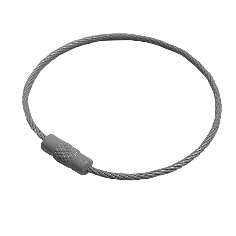 Spray Painted Steel Cable Keyrings Colorful Flexible Durable 20pcs 16