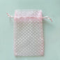 Organza Drawstring Bags White Polka Dot 7.5x10cm 10pcs Colorful 10