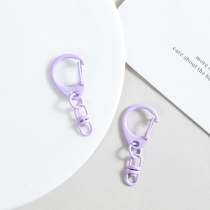 Zinc Alloy D Shaped Colorful Buckle Keychain Clasps 20pcs 38mm 15