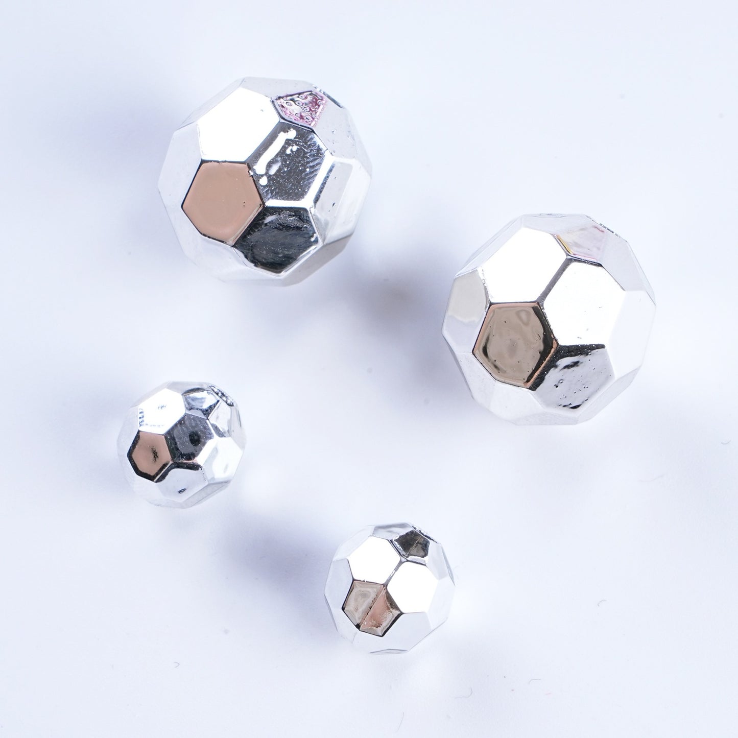 Plating Metal Faceted Acrylic Beads 10-16mm Earth Colors 100pcs 13