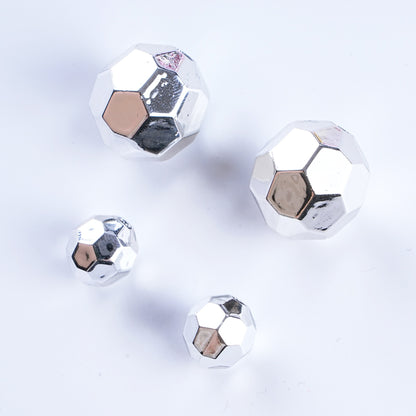 Plating Metal Faceted Acrylic Beads 10-16mm Earth Colors 100pcs 13