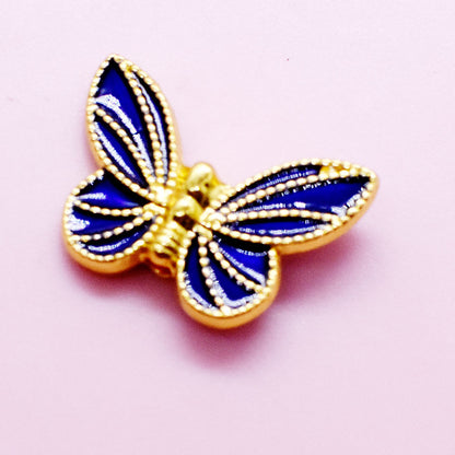 Tassel Butterfly Metal Beads 20mm Enamel Painted Zinc Alloy 20pcs 10