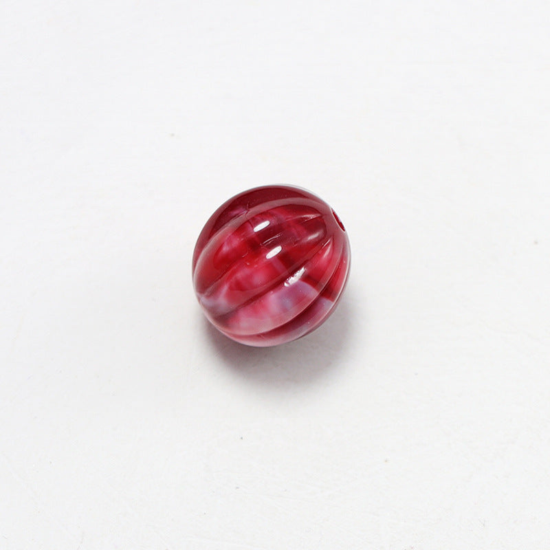 Japanese Striped Blooming Color Acrylic Beads 12mm 100pcs 6