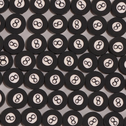 Flat Clay Beads 9mm Billiards Series Colorful Pool Ball 100pcs 13