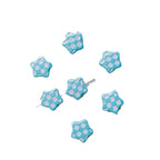 Star Metal Beads 12mm Baking Painted Plaid Pattern 10pcs 5